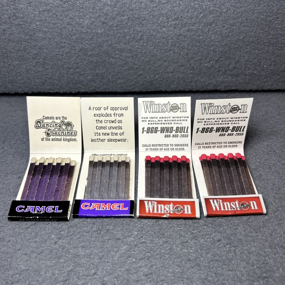 Vintage Matchbook Lot Joe Camel Winston Cigarettes Collectible 4 Ephemera - Picture 3 of 4